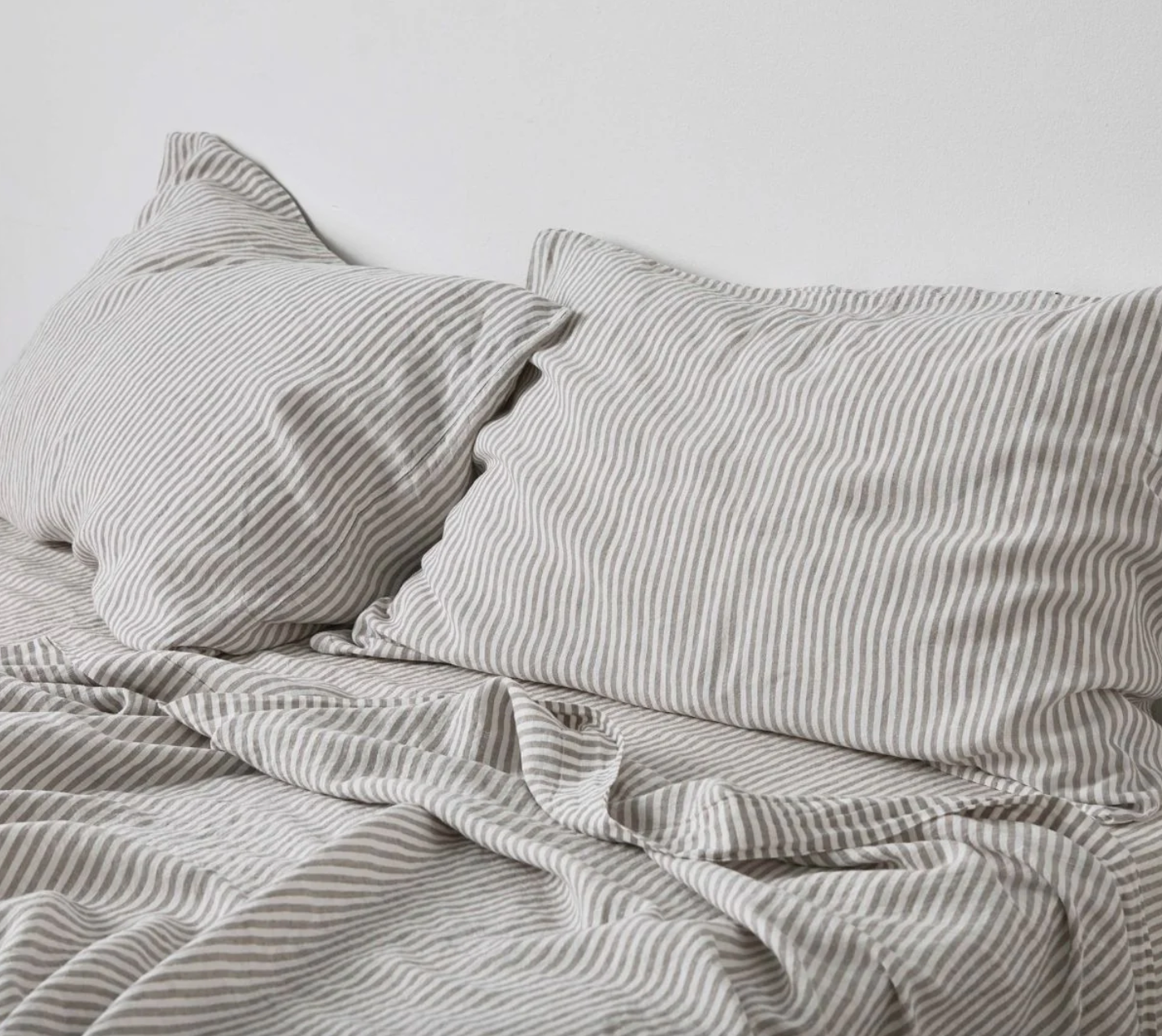 Grey and White Stripe Pillowslip (Set of 2)