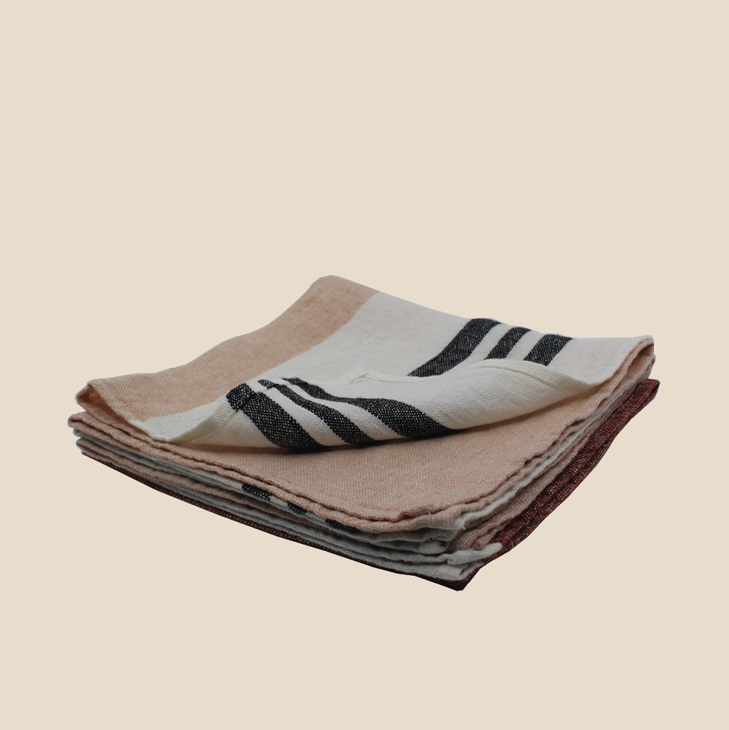 Trevise Linen Napkins Set Argile