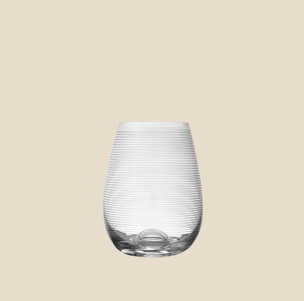 Horizontal Stripe Stemless Wine Glass