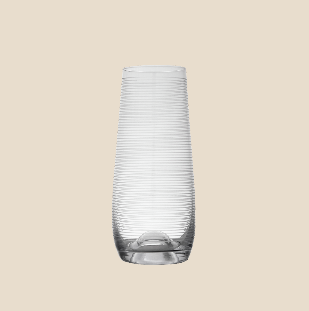 Horizontal Stripe Stemless Champagne Glass