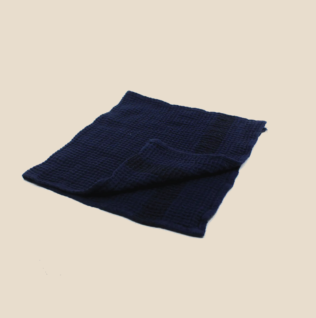 Timika Linen Beach Towel Navy