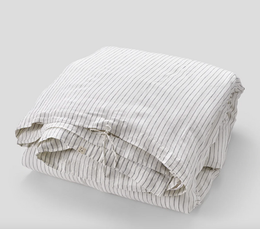 Pinstripe Navy Duvet Cover