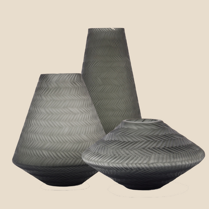 Cone Knit Vase Smoke