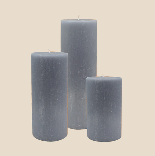 Italian Pillar Candle Grey