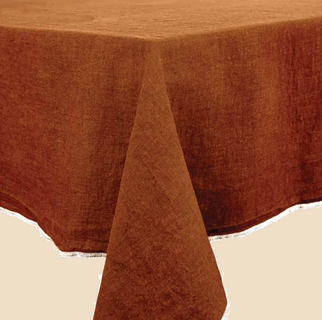 Venise Linen Tablecloth Caramel