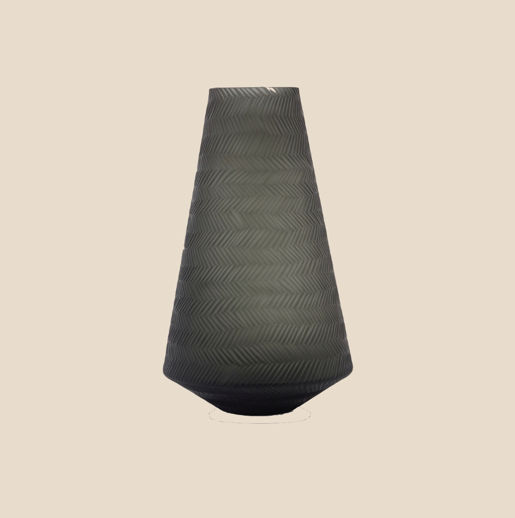 Cone Knit Vase Smoke