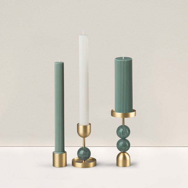 Candle Holder - Column Brass
