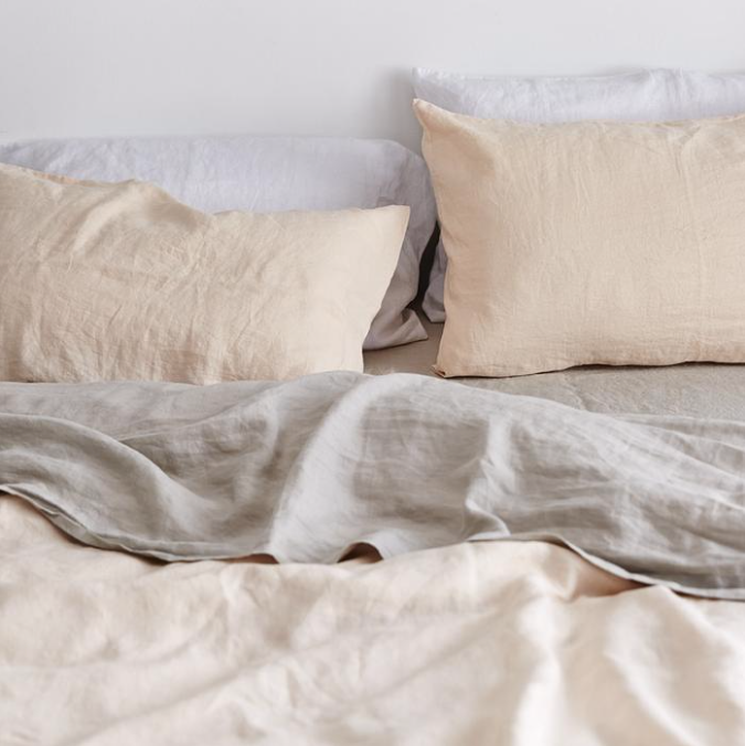100% Linen Peach sheets