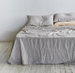 100% Linen Grey/White stripe sheets