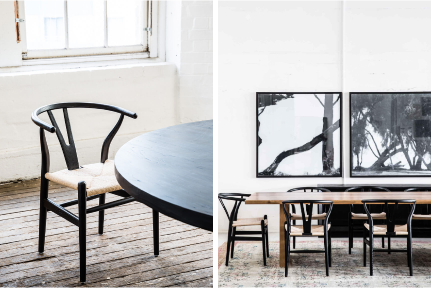 Wishbone dining chairs discount black