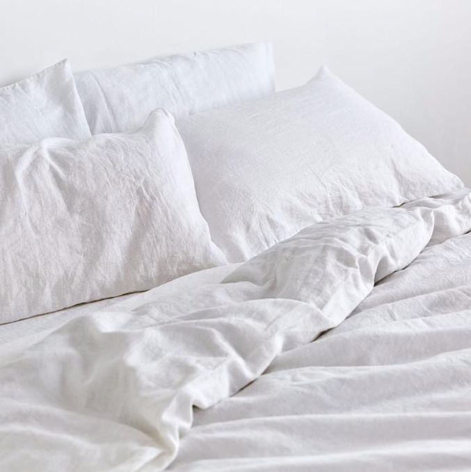 100% Linen White sheets